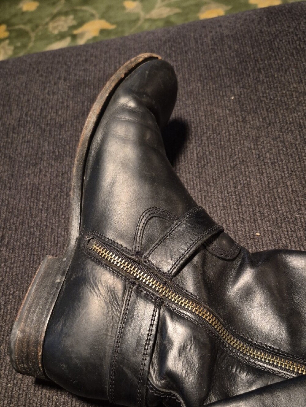 Frye Black Leather Women's Harness Knee-High Boots - Picture 4 of 11